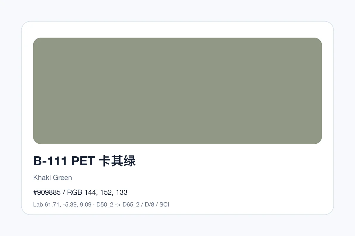 色卡 B 组色卡 B-111，色卡参考