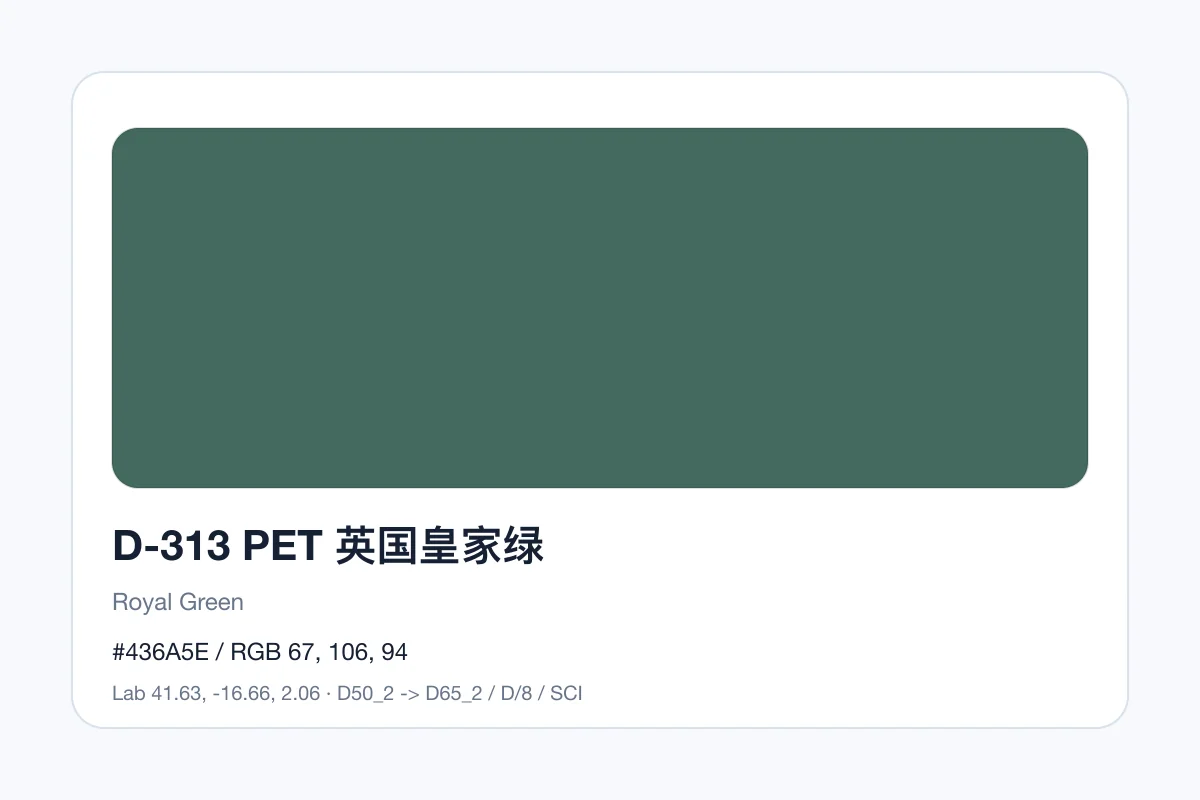 色卡 D 组色卡 D-313，色卡参考