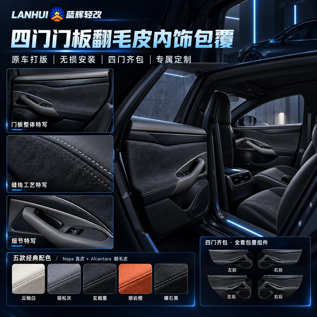 四门门板翻毛皮